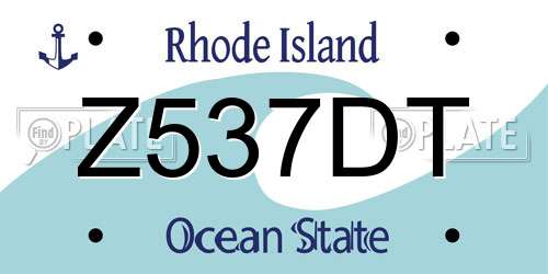 Z537DT Rhode Island License Plate