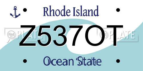 Z537OT Rhode Island License Plate