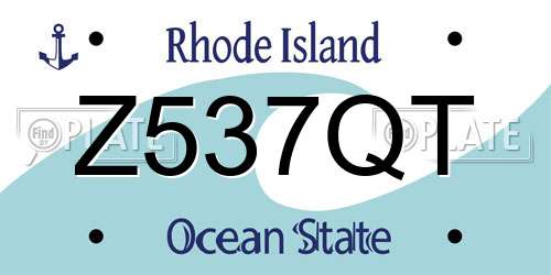Z537QT Rhode Island License Plate