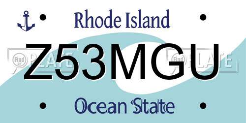 Z53MGU Rhode Island License Plate