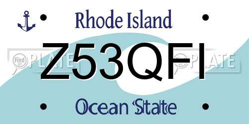Z53QFI Rhode Island License Plate