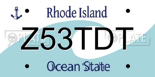 Z53TDT Rhode Island License Plate