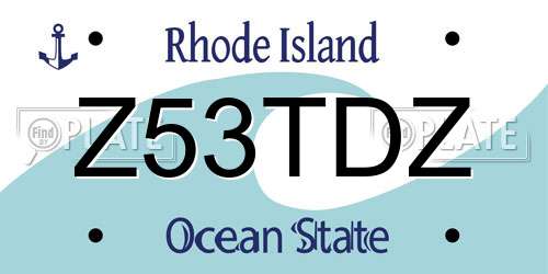 Z53TDZ Rhode Island License Plate