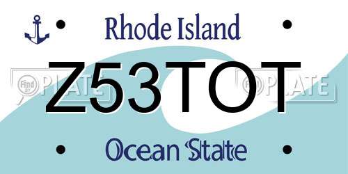 Z53TOT Rhode Island License Plate