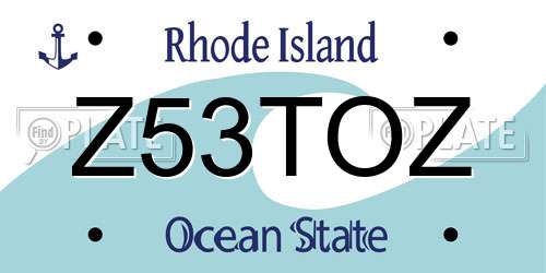 Z53TOZ Rhode Island License Plate