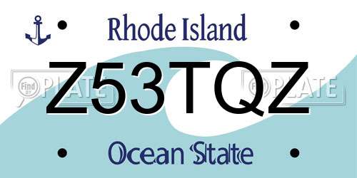 Z53TQZ Rhode Island License Plate