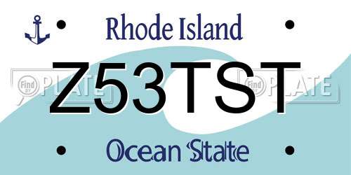 Z53TST Rhode Island License Plate