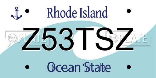 Z53TSZ Rhode Island License Plate