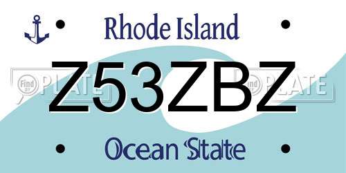 Z53ZBZ Rhode Island License Plate