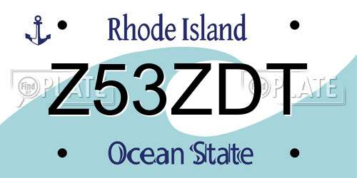 Z53ZDT Rhode Island License Plate