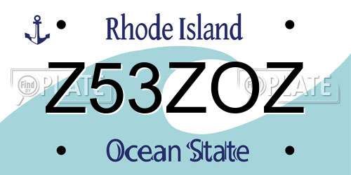Z53ZOZ Rhode Island License Plate
