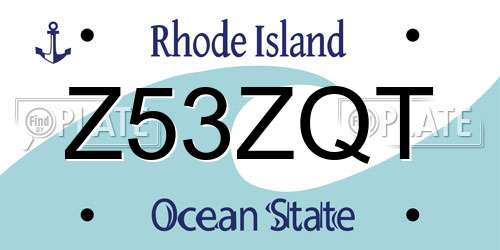 Z53ZQT Rhode Island License Plate
