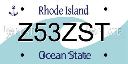 Z53ZST Rhode Island License Plate
