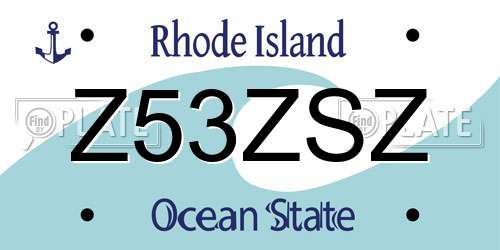 Z53ZSZ Rhode Island License Plate
