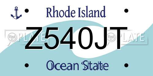 Z540JT Rhode Island License Plate