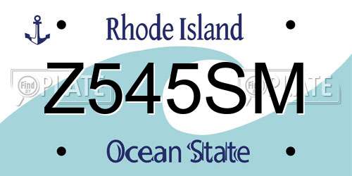 Z545SM Rhode Island License Plate