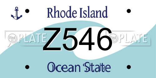 Z546 Rhode Island License Plate
