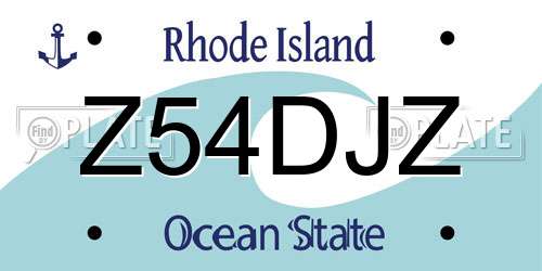 Z54DJZ Rhode Island License Plate