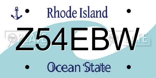 Z54EBW Rhode Island License Plate