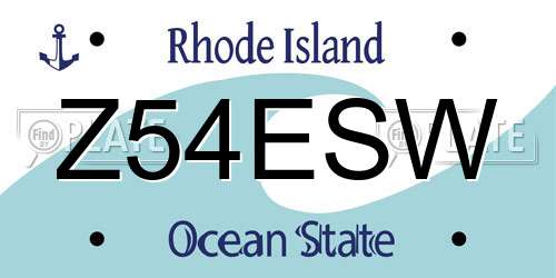 Z54ESW Rhode Island License Plate