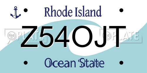 Z54OJT Rhode Island License Plate