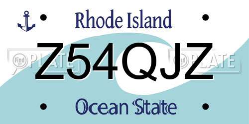 Z54QJZ Rhode Island License Plate