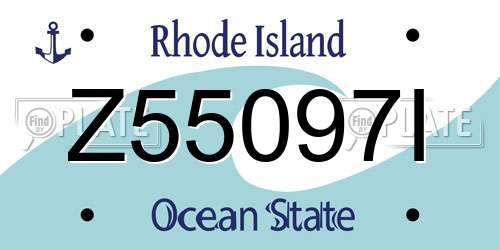 Z55097I Rhode Island License Plate