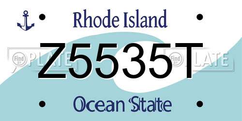 Z5535T Rhode Island License Plate