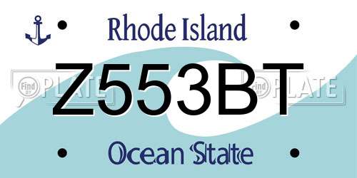 Z553BT Rhode Island License Plate