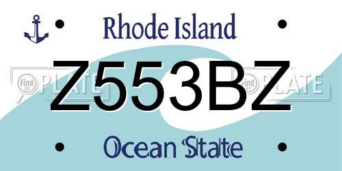 Z553BZ Rhode Island License Plate
