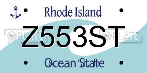 Z553ST Rhode Island License Plate