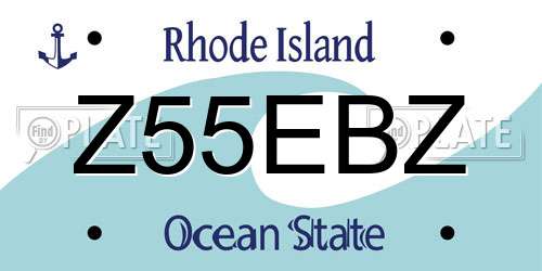 Z55EBZ Rhode Island License Plate