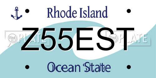 Z55EST Rhode Island License Plate