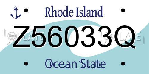 Z56033Q Rhode Island License Plate