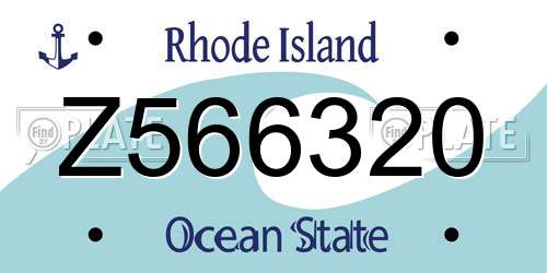Z566320 Rhode Island License Plate