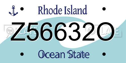 Z56632O Rhode Island License Plate