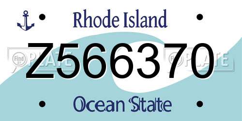 Z566370 Rhode Island License Plate