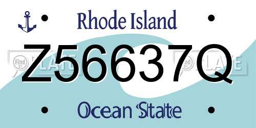 Z56637Q Rhode Island License Plate