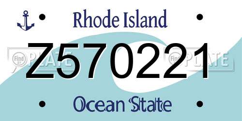 Z570221 Rhode Island License Plate