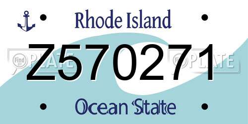 Z570271 Rhode Island License Plate