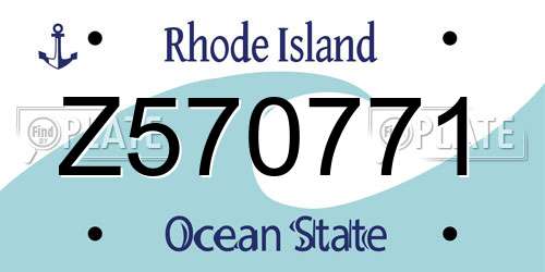 Z570771 Rhode Island License Plate