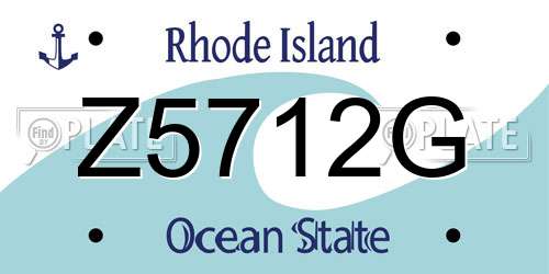 Z5712G Rhode Island License Plate