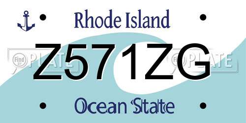 Z571ZG Rhode Island License Plate