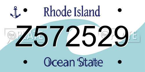 Z572529 Rhode Island License Plate