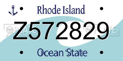 Z572829 Rhode Island License Plate