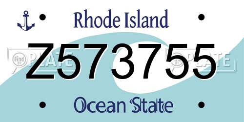 Z573755 Rhode Island License Plate