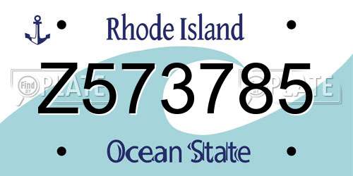 Z573785 Rhode Island License Plate