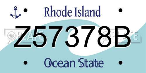 Z57378B Rhode Island License Plate