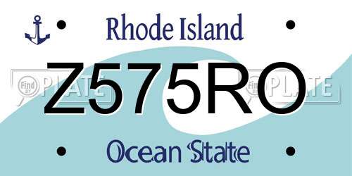 Z575RO Rhode Island License Plate