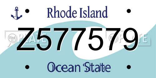 Z577579 Rhode Island License Plate